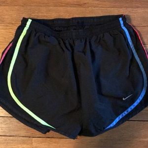 Black & Multi Colored Dri Fit Running Shorts